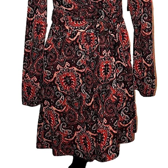 ANTHROPOLOGIE MAEVE Floral Paisley Wrap Front Dress With Belt Sz XS - Picture 4 of 16